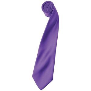 Premier Mens Plain Satin Tie (Narrow Blade) / Rich Violet